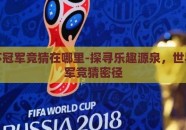 世界杯冠军竞猜在哪里-探寻乐趣源泉，世界杯冠军竞猜密径