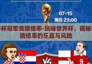买世界杯冠军竞猜倍率-玩味世界杯，揭秘冠军竞猜倍率的乐趣与风险