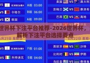 2026世界杯下注平台推荐-2026世界杯，全方位解析下注平台选择要点