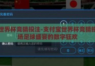 支付宝世界杯竞猜投注-支付宝世界杯竞猜投注，一场足球盛宴的数字狂欢