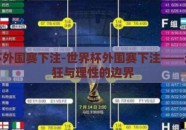 世界杯外围赛下注-世界杯外围赛下注——这一疯狂与理性的边界
