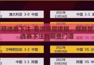 世界杯预选赛下注-看清底层逻辑，细数世界杯预选赛下注的那些门道