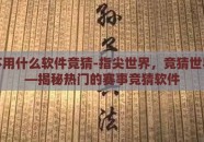 世界杯用什么软件竞猜-指尖世界，竞猜世界杯——揭秘热门的赛事竞猜软件