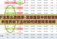 世界杯下注怎么改赔率-足球盛宴中的智慧博弈，解析世界杯下注时如何调整赔率策略