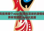 世界杯竞猜用哪个app-科技与足球的激情碰撞，世界杯竞猜的App大起底