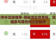 竞彩世界杯足球推荐-揭秘竞彩世界杯，足球迷的盛宴与理性投注的智慧