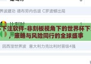 世界杯下注软件-非刻板视角下的世界杯下注软件，策略与风险同行的全球盛事