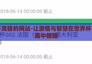 世界杯竞猜的网站-让激情与智慧在世界杯竞猜网站中碰撞