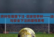 足球世界杯在哪里下注-足球世界杯——法律边界与安全下注的理性思考