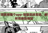 世界杯竞猜用哪个app-智能足球竞猜，解锁世界杯观赛新体验