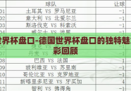 德国世界杯盘口-德国世界杯盘口的独特魅力和精彩回顾