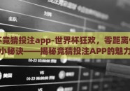 世界杯竞猜投注app-世界杯狂欢，零距离体验的小秘诀——揭秘竞猜投注APP的魅力