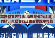 世界杯竞猜赢百万现金-这就是你的机遇，世界杯竞猜，赢取百万现金的梦触手可及！
