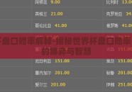 世界杯盘口赔率解释-揭秘世界杯盘口赔率，背后的博弈与智慧