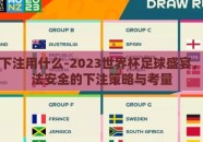 世界杯下注用什么-2023世界杯足球盛宴，揭秘合法安全的下注策略与考量