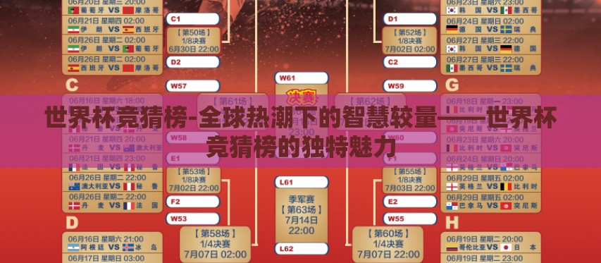 世界杯竞猜榜-全球热潮下的智慧较量——世界杯竞猜榜的独特魅力 世界杯竞猜榜-全球热潮下的智慧较量——世界杯竞猜榜的独特魅力