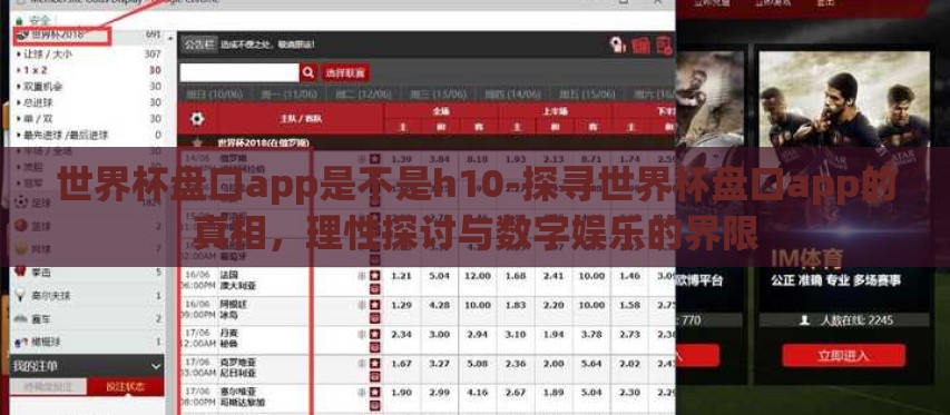 世界杯盘口app是不是h10-探寻世界杯盘口app的真相，理性探讨与数字娱乐的界限