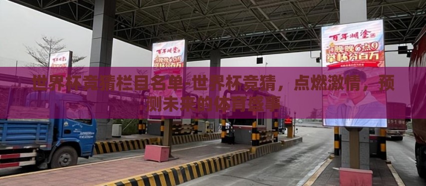 世界杯竞猜栏目名单-世界杯竞猜，点燃激情，预测未来的体育盛事