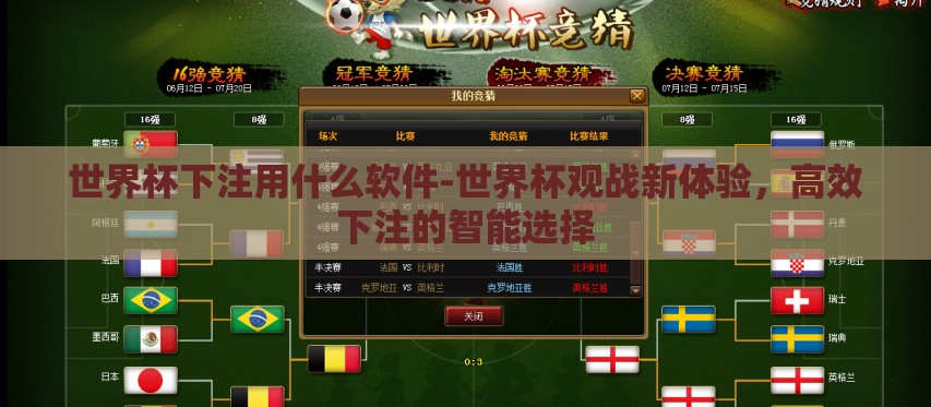 世界杯下注用什么软件-世界杯观战新体验，高效下注的智能选择