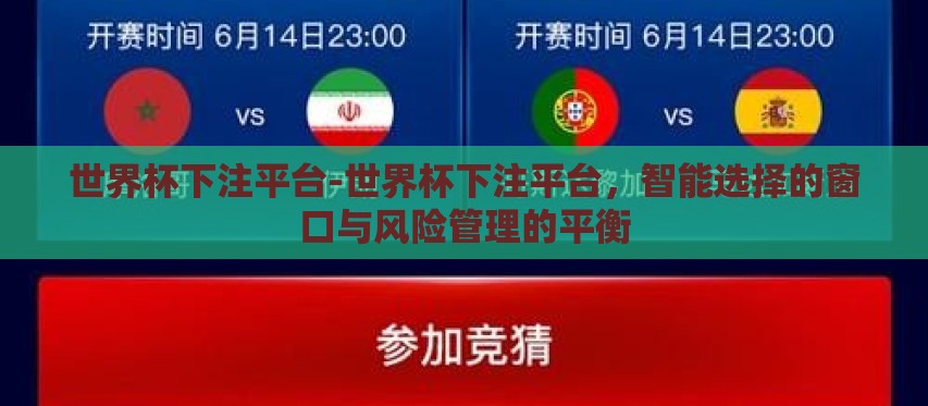 世界杯下注平台-世界杯下注平台,智能选择的窗口与风险管理的平衡 世界杯下注平台-世界杯下注平台,智能选择的窗口与风险管理的平衡