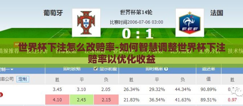 世界杯下注怎么改赔率-如何智慧调整世界杯下注赔率以优化收益