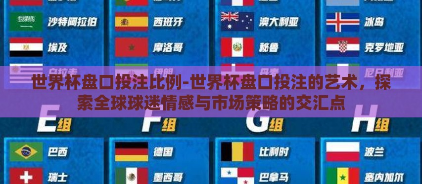 世界杯盘口投注比例-世界杯盘口投注的艺术,探索全球球迷情感与市场策略的交汇点 世界杯盘口投注比例-世界杯盘口投注的艺术,探索全球球迷情感与市场策略的交汇点