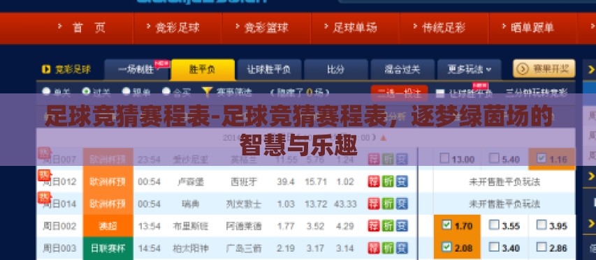 足球竞猜赛程表-足球竞猜赛程表,逐梦绿茵场的智慧与乐趣 足球竞猜赛程表-足球竞猜赛程表,逐梦绿茵场的智慧与乐趣