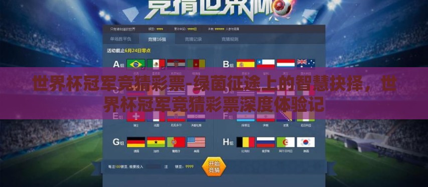 世界杯冠军竞猜彩票-绿茵征途上的智慧抉择,世界杯冠军竞猜彩票深度体验记 世界杯冠军竞猜彩票-绿茵征途上的智慧抉择,世界杯冠军竞猜彩票深度体验记