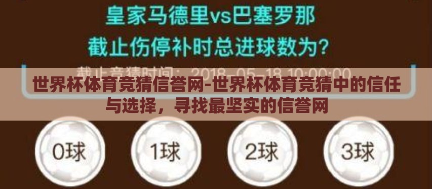 世界杯体育竞猜信誉网-世界杯体育竞猜中的信任与选择，寻找最坚实的信誉网