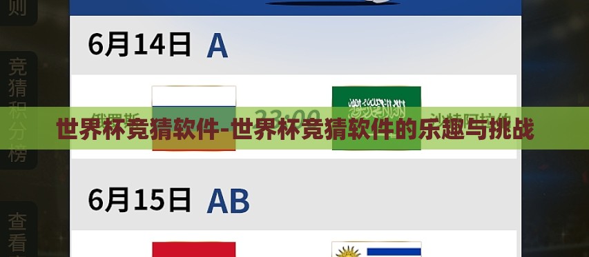 世界杯竞猜软件-世界杯竞猜软件的乐趣与挑战